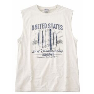 USA Surf Championship Sleeveless Tank Top XL Beach Graphic Cotton Tee Y2K